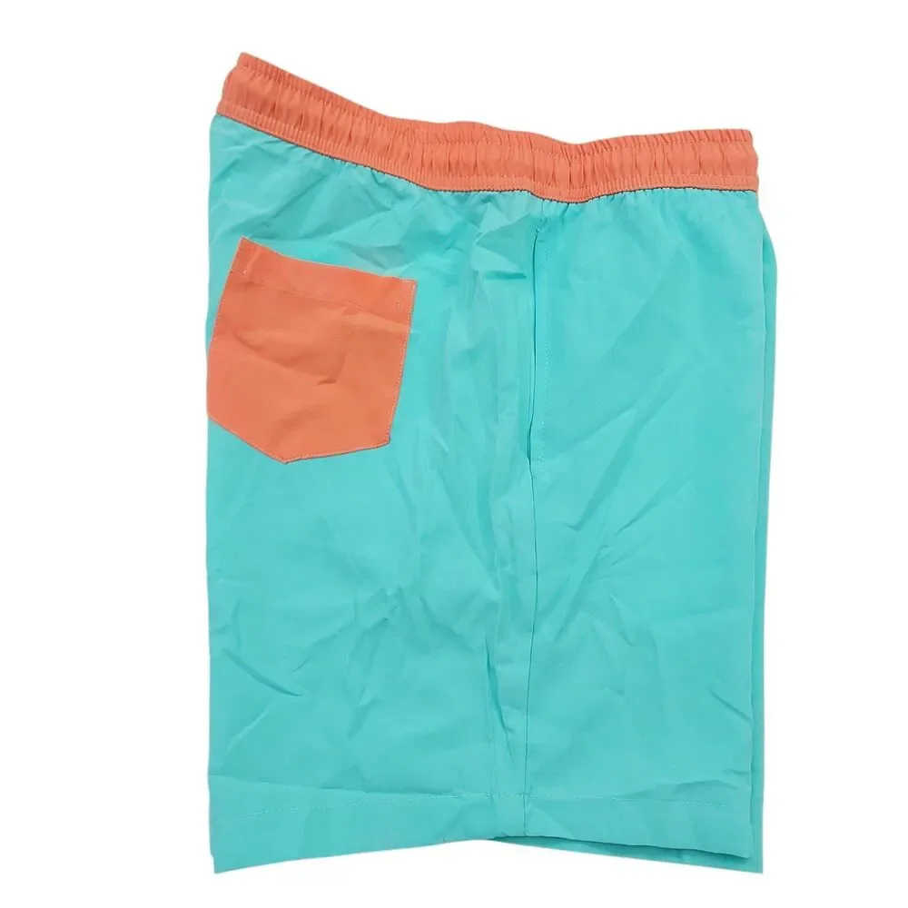 Public Record Shorts Mens Large Green Swim Trunks Unlined Athletic Beach Outdoor